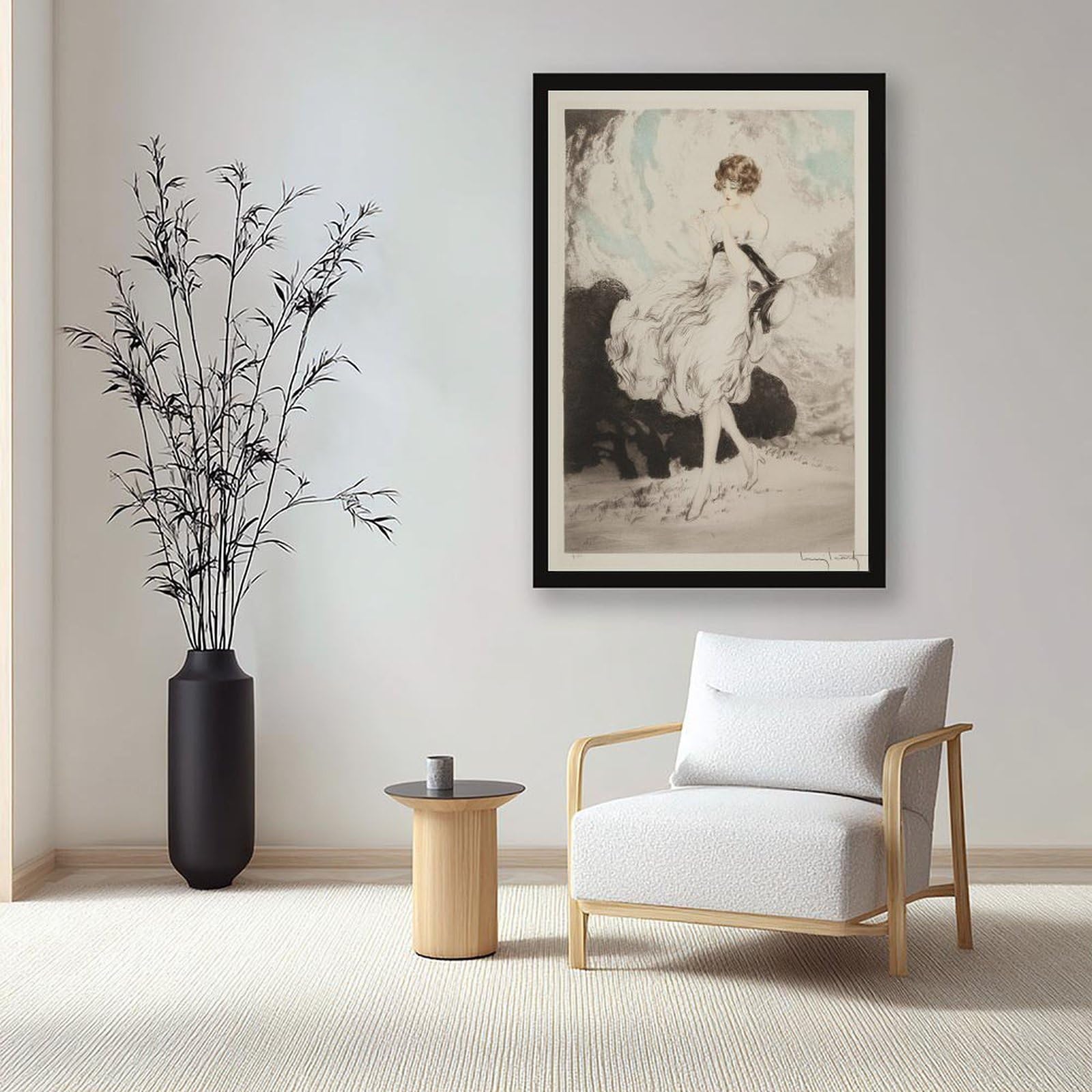 WCYB Lillies by Louis Icart – Vintage Art Deco wytrawianie nadruk, romantyczna moda ilustracja ścienna - Etsy Tajwan (a8b58862) wydruki plakaty płótno deco farba