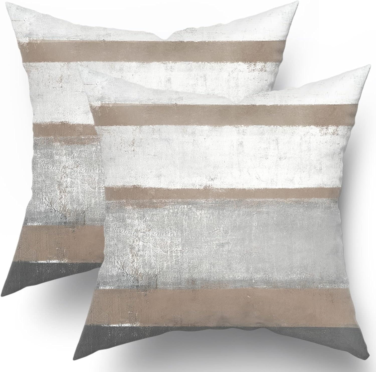 Amazon.com: Brown Pillow Covers 18x18 Set of 2 Light Brown Grey Gray ...