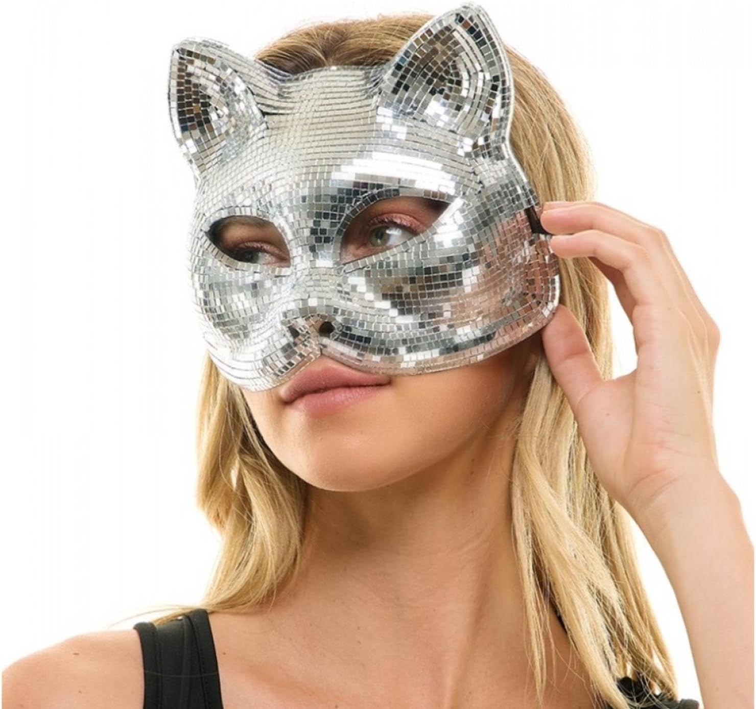 Steampunk Masquerade Mask For Women Lady Halloween Cat Costume Cosplay Party Mardi Gras Ball Mask For Adult (Mirror Silver)