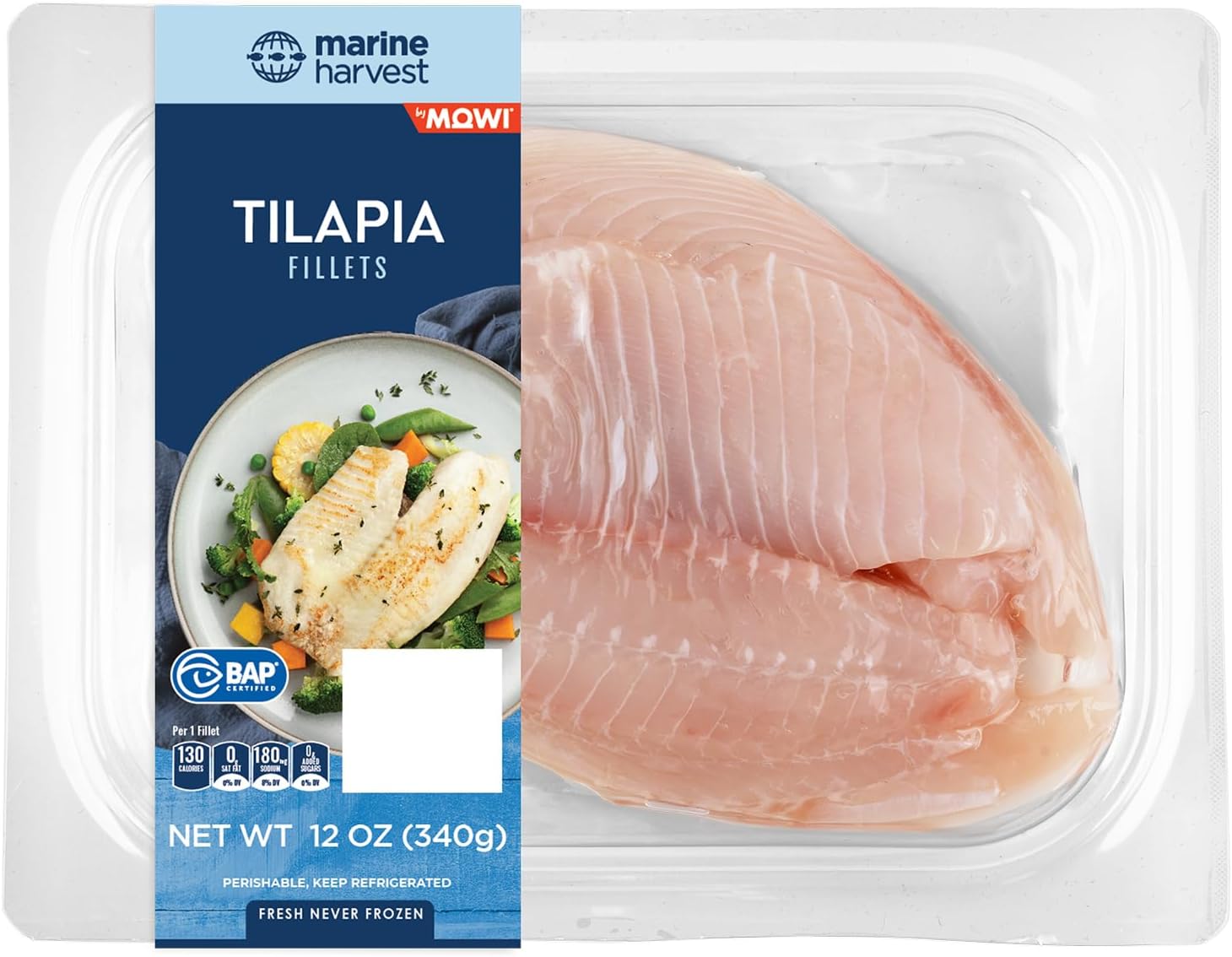 Marine Harvest Fresh Tilapia Fillets, Farm-Raised, 12 oz