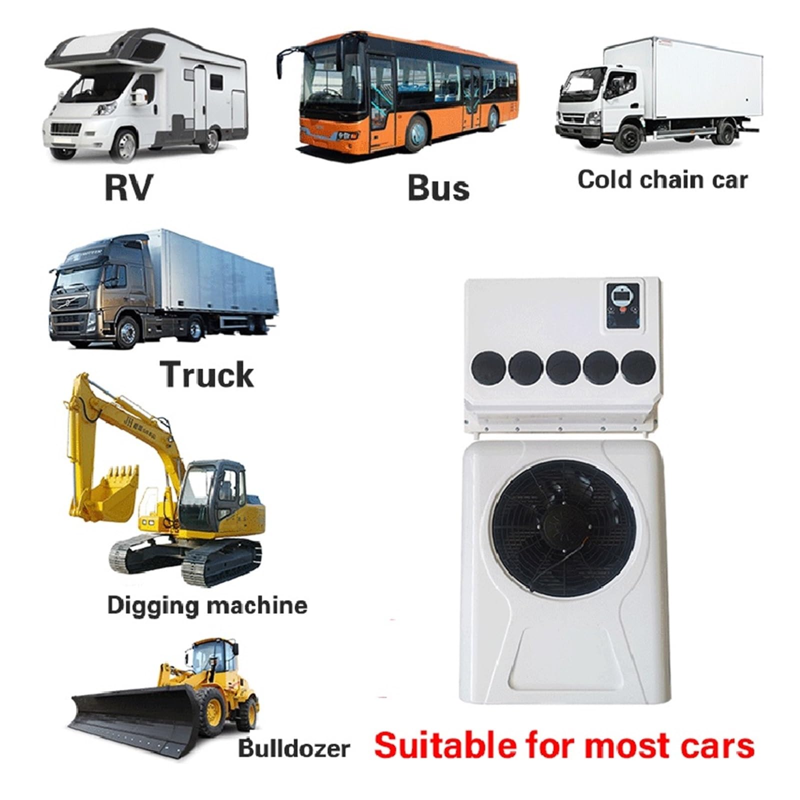 Aire Acondicionado, Aire Acondicionado Dividido Para Camión, Coche Eléctrico, De Estacionamiento 12V Y 24V Para Camper, Tractor, RV, Amplia Compatibilidad,Para Caravana, Camionetas,Viento frio(24v)