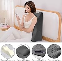 Vista 5 de Back Pillow Wedge for Bed, Bed Pillow Rest for Bed Sitting up, Adult Memory Foam Pillow for Back Support Reading Pillow, Acid Reflux, Snoring, for