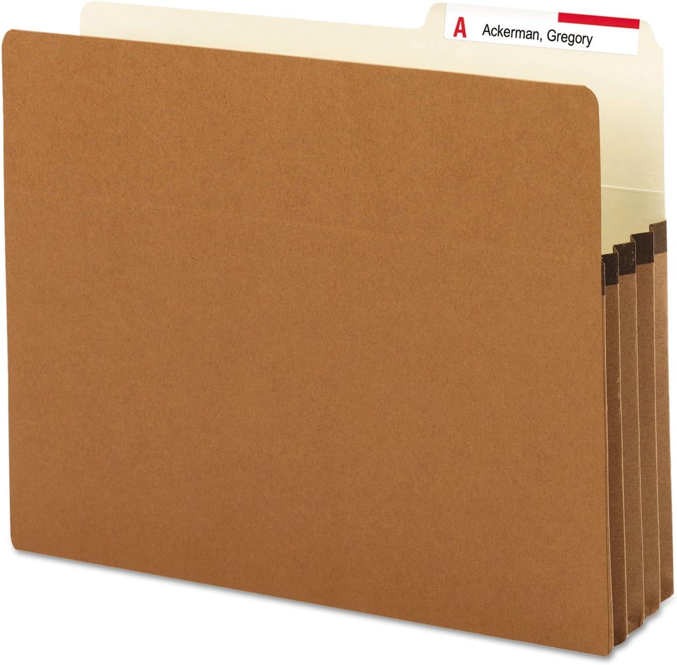 Smead 73088 3 1/2-Inch Exp Pocket 2/5 Tab Letter Manila/Redrope 25/Box
