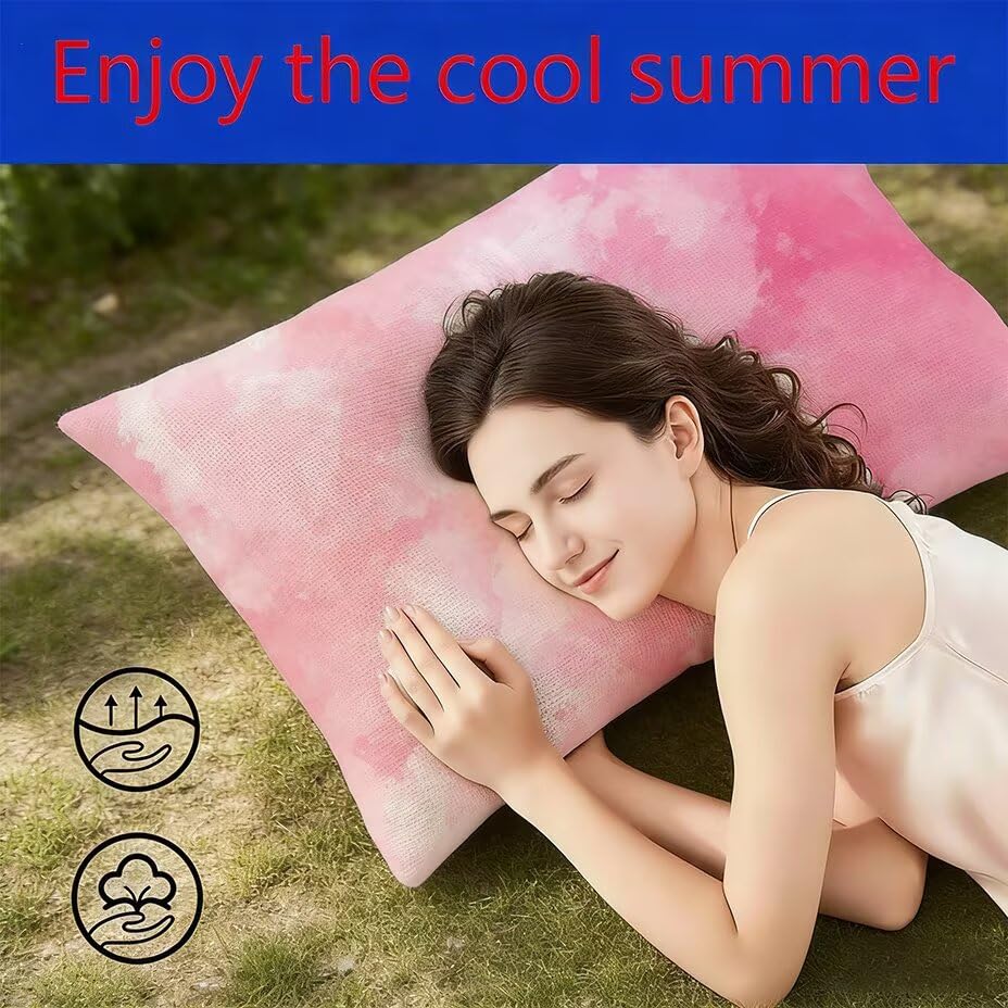 Housses de coussin de jardin 60x90 rose imperméables aspect lin pour extérieur