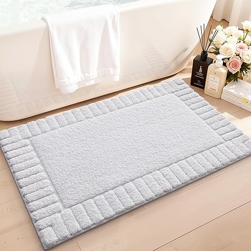 Miniatura 5 de LUMI Alfombras de baño antideslizantes con parte trasera de goma, alfombra de baño de microfibra de felpa extrasuave, absorbente, lavable a máquina,
