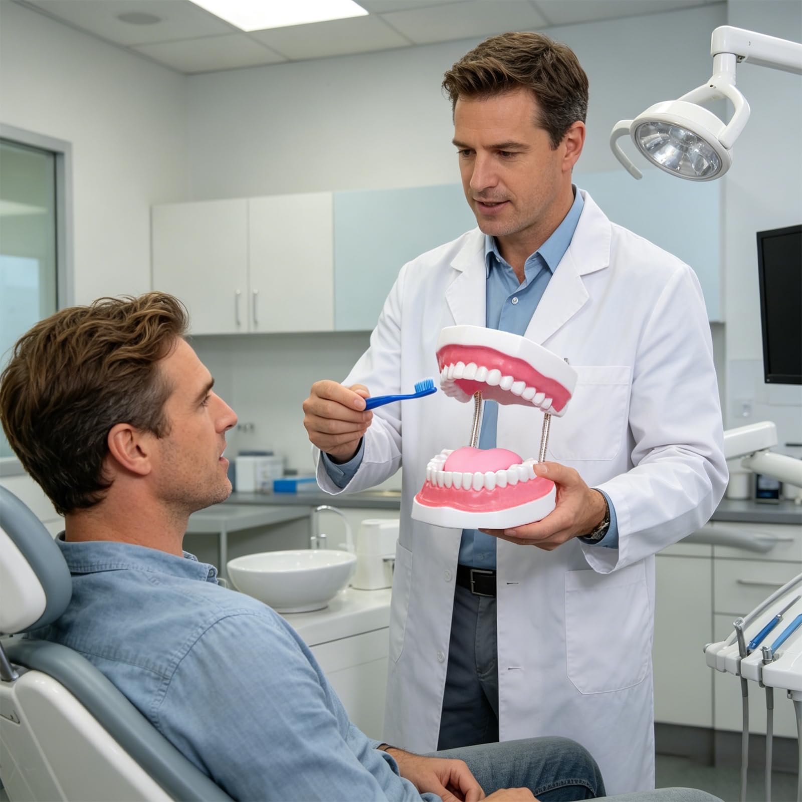 Ultrassist Magnum Dental Model, ingrandito 6 volte di dimensioni standard, per formazione dentale e linguistica; include spazzolino da denti e accessori per l'istruzione dentale abbinati