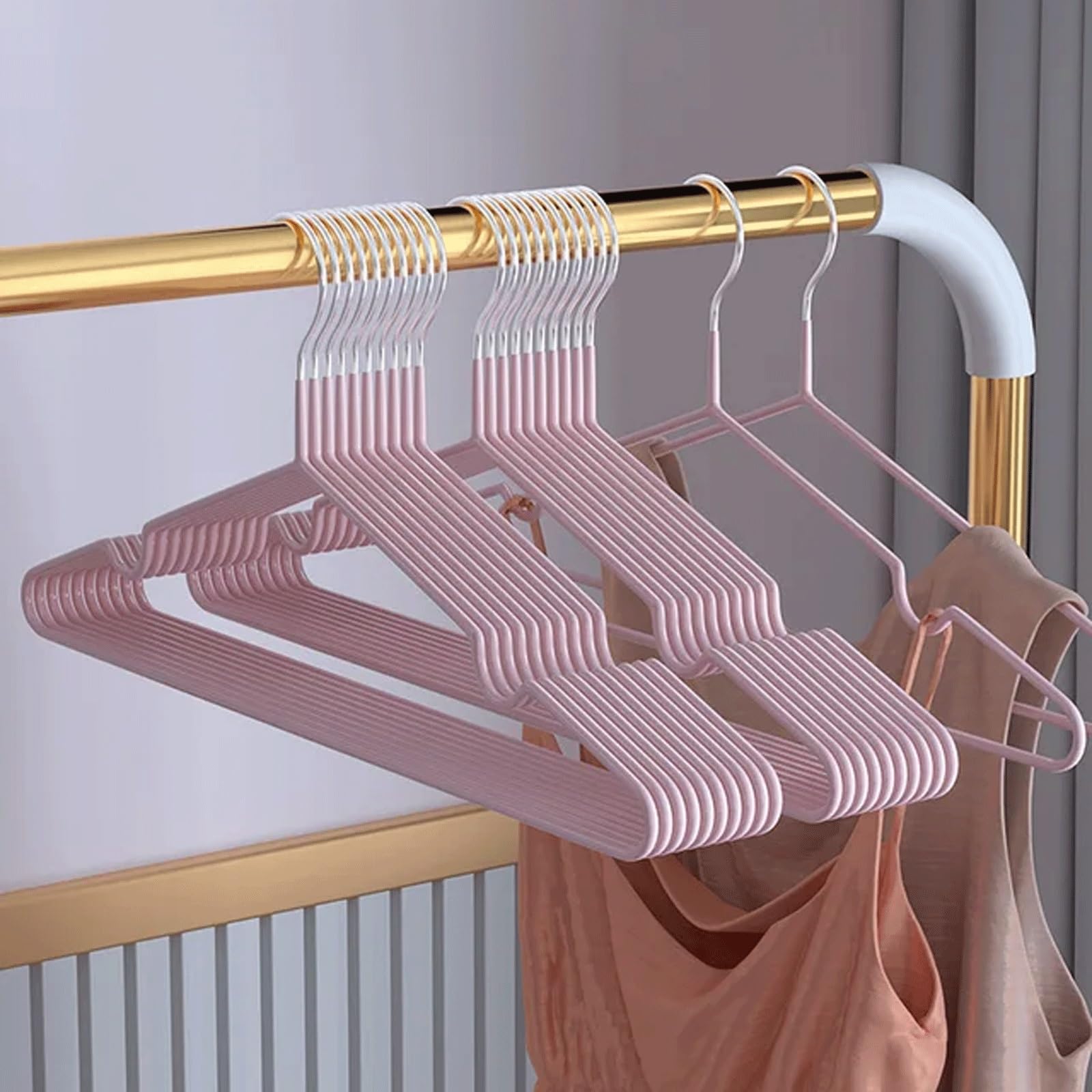 Non Slip Household Clothes Hanger, Curved Design Plastic Wide Shoulder Semi-circular Clothes Hanger, Seamless Hanging, Sturdy And Durable, Lightweight And Space Saving Wardrobe Clothes Hanger(Color7,3