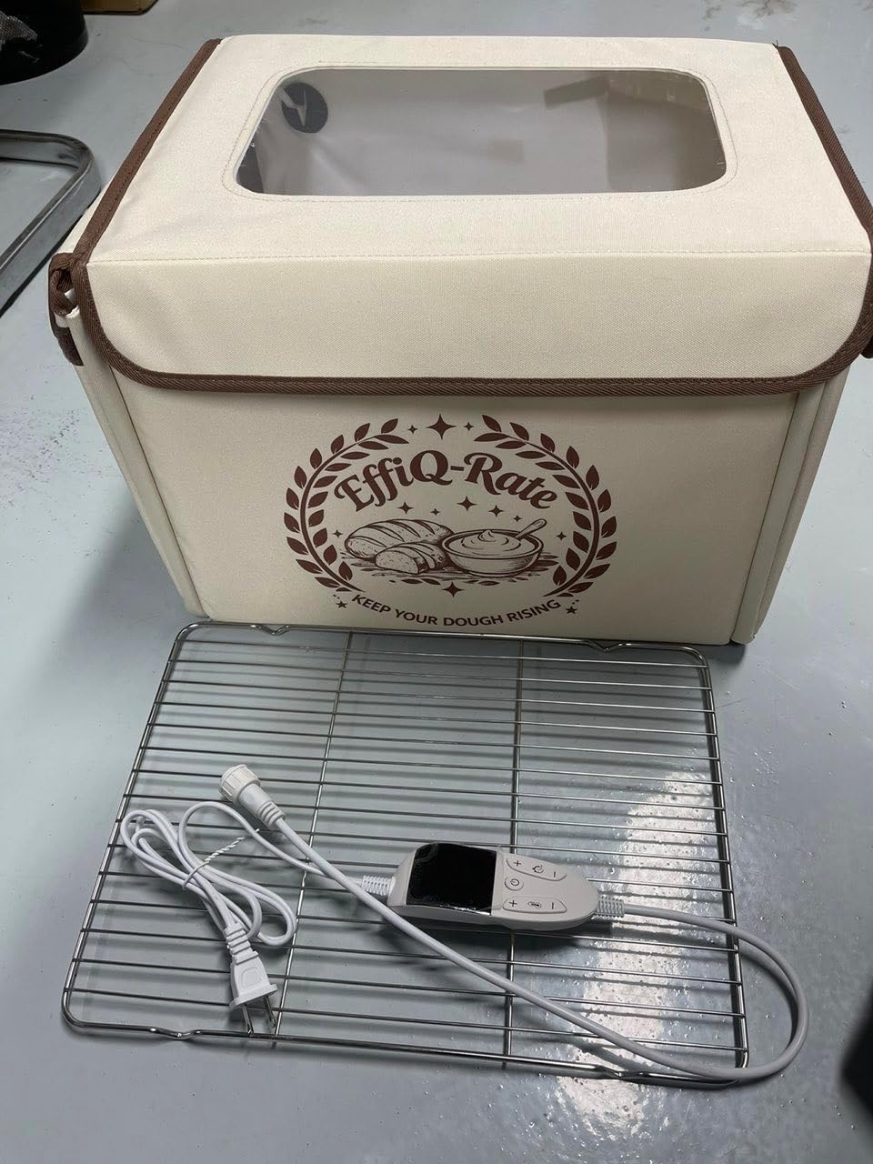 Bread Proofing Box with Heater, Foldable Bread Proofer with Temperature and Timer Control, Electric Dough Proofing Box with Clear Window for Making Sourdough Breads, Yogurt, Pizza