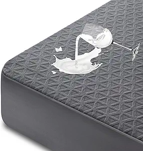 Premium Waterproof Mattress Protector Full Size, Breathable Bed Cover 3D Air Fabric Cooling Mattress Pad Cover Smooth Soft Noiseless Washable, 8''-21'' Deep Pocket (Gray)