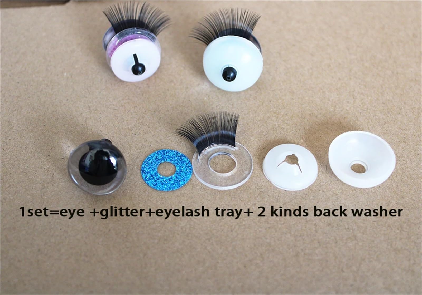 50 Stück 32 Mm 35 Mm 3D-Glitzer-Pupillenaugen Mit Schwarzem Wimperntablett for Basteln | Realistische Glitzeraugen for DIY-Puppen, Plüschtiere und Kunstprojekte. Unisex, einfach anzuwenden.(PURPLE,35mm)