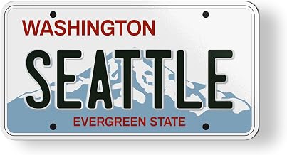 Seattle Washington State License Plate Style Magnet for Car Fridge Locker Metal Door - 3.5"