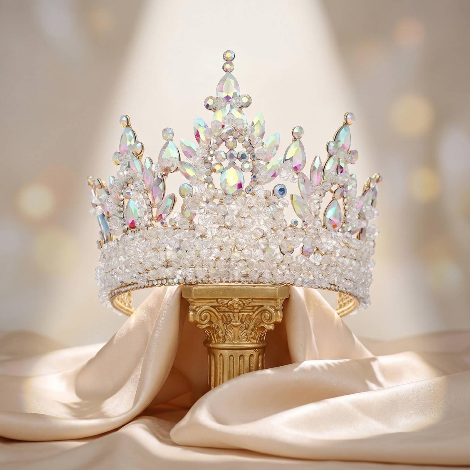 Colcolo Corona Donna Tiara Gioiello Accessorio Testa Diadema con Montatura in Lega Design Tridimensionale Adatta per Matrimonio Recite Cosplay Servizi Fotografici