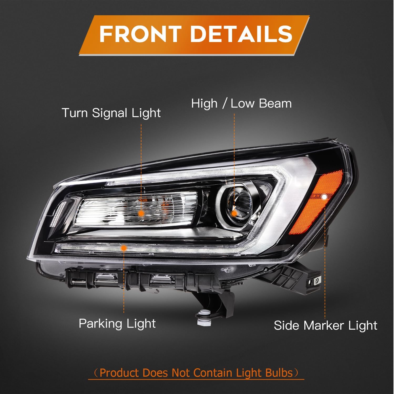 Headlight Assembly Fit with 2013-2016 for GMC ACADIA 2017 for GMC Acadia Limited Chrome Housing Left 23358994 GM2502376