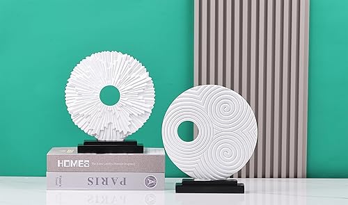 Miniatura 6 de Escultura decorativa blanca para decoración del hogar, estatua de línea redonda única, perfecta para sala de estar, oficina o mesa de café