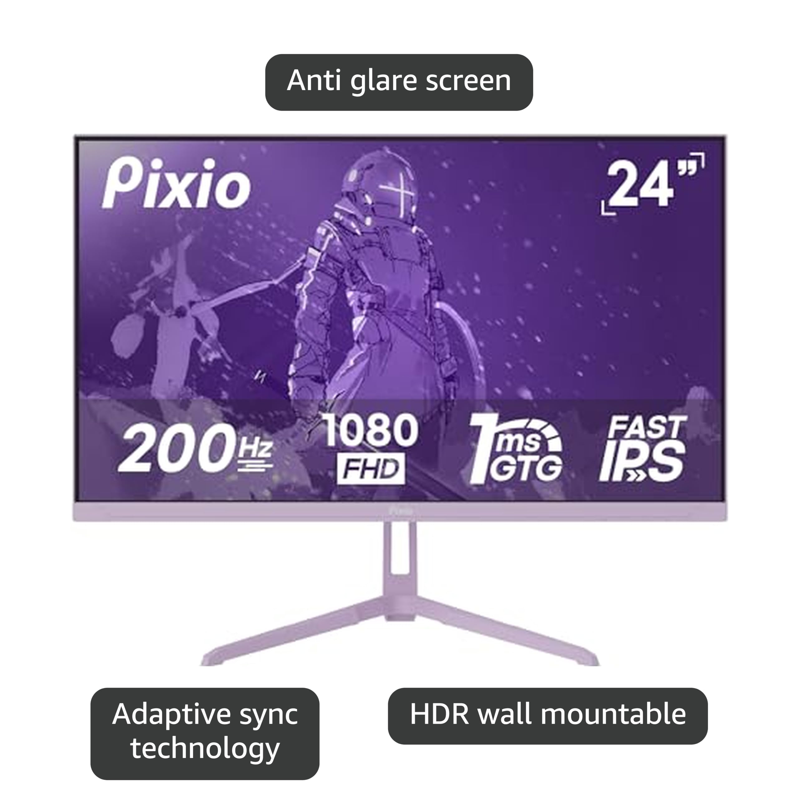 Amazon.com: Pixio PX248 Wave Purple 24 inch 200Hz Refresh Rate FHD