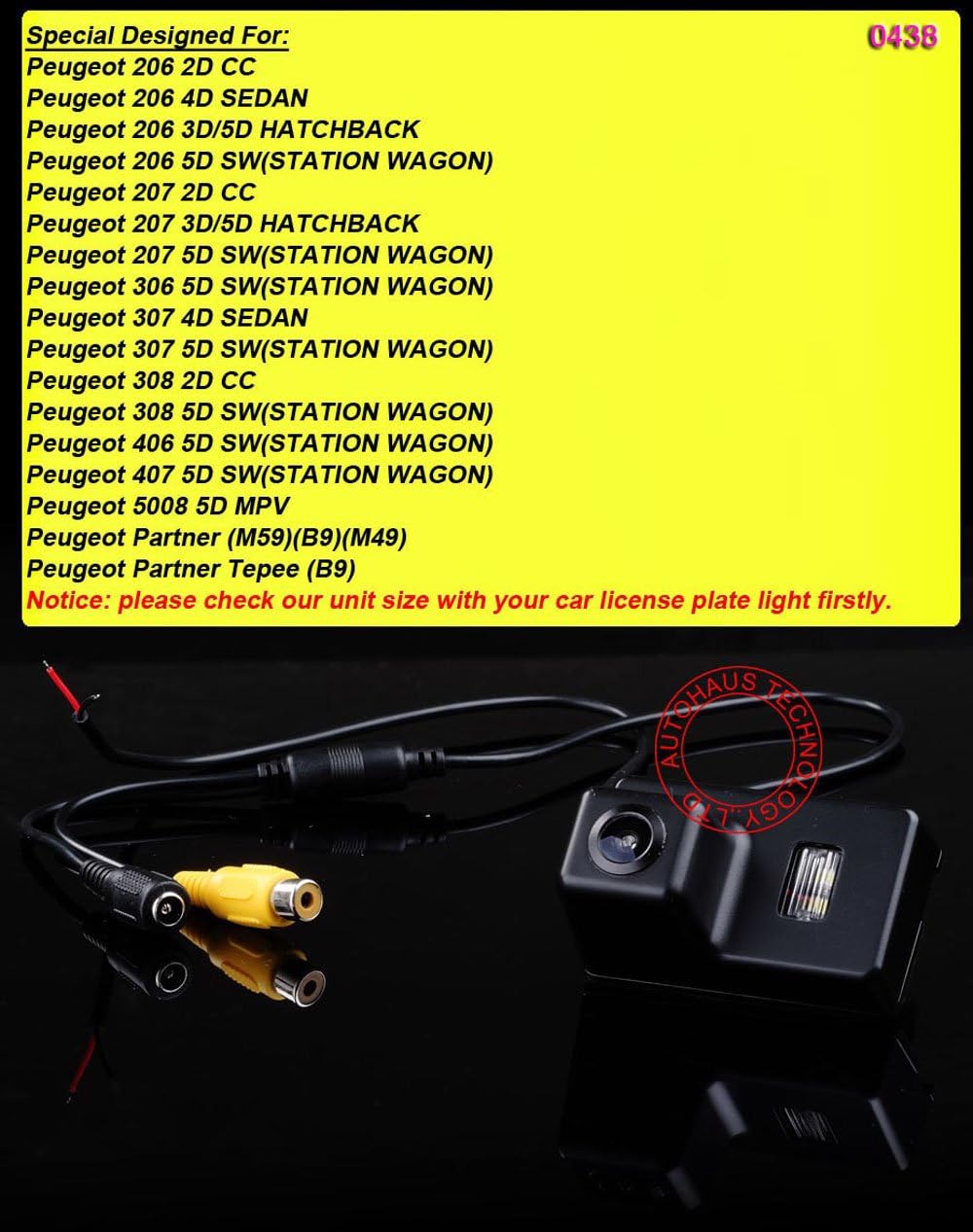 170 Degree Night Vision Wide Angle Car Rear View Camera Parking Reversing Colour Camera Rear View System for Peugeot 206 207 306 307 406 407 308 5008 Partner Tepee Backup Parking Camera