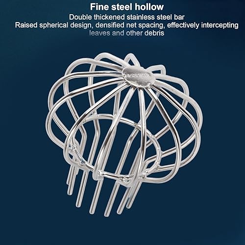 Miniatura 6 de Vomeko Cubierta de drenaje de acero inoxidable 304, tapa de línea antibloqueo para techo al aire libre, limpiador protector de canalón, cubierta de