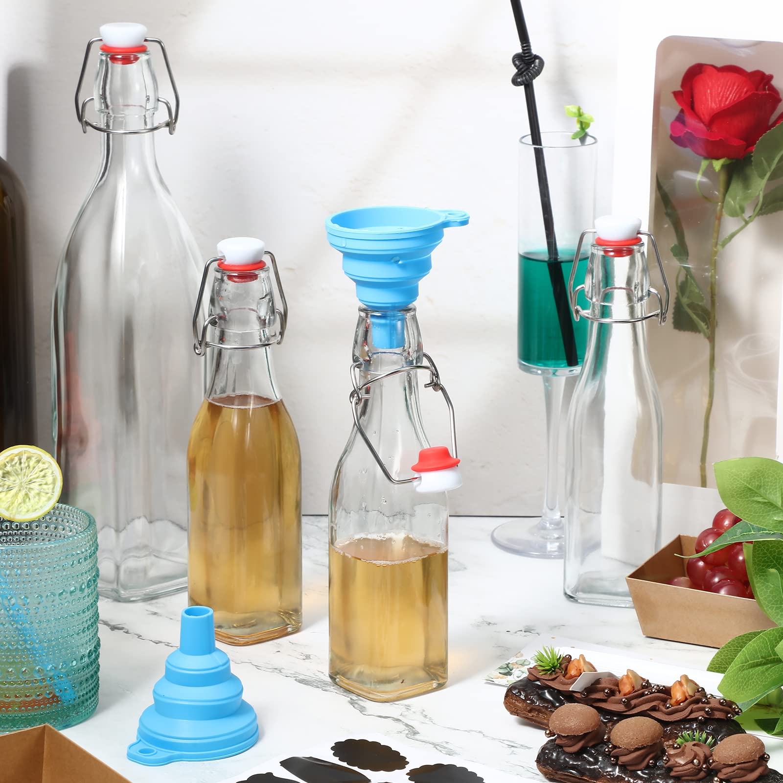 保存瓶 12本 ウォーターボトル スウィングストッパーボトル グリーン