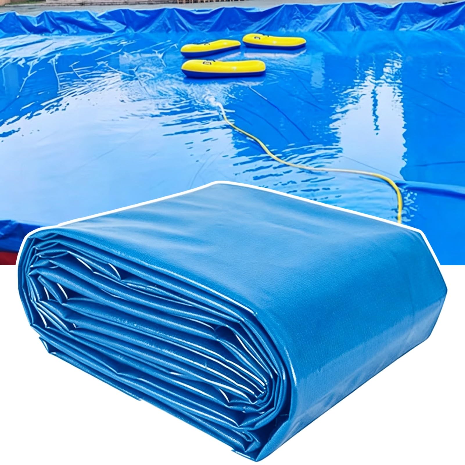 Yopappol Large Blue HDPE Pond Liner 10x13FT, Waterproof Underlay Tarpaulin Sealing Film Membrane, Flexible Anti-Leak Liner for Kids Water Play Pool & Water Gardens(1x6m(3.3x19.7ft))