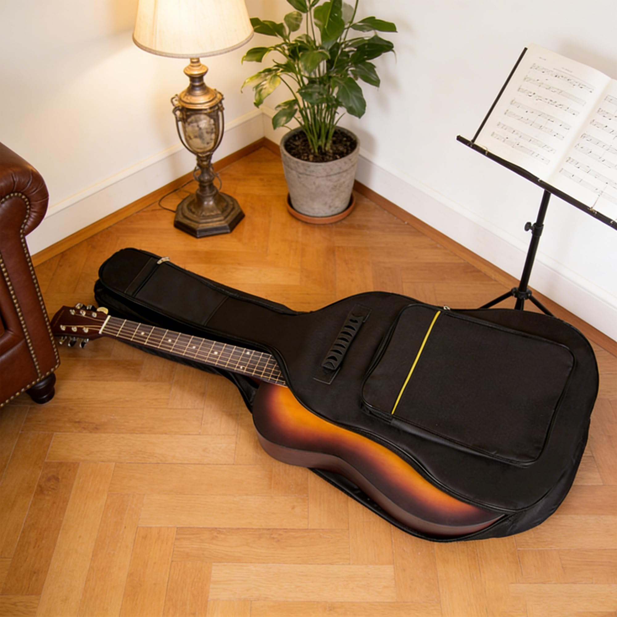 Nero Borsa Chitarra, Borse per Chitarra Classica, Custodia Antipolvere per Chitarra Acustica, Impermeabile, Custodia Chitarra Strato Singolo
