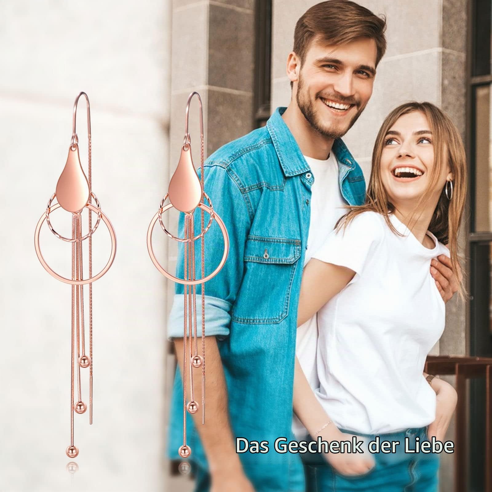 VONALA Hängend Ohrringe 925 Sterling Silber Blume/Perlen/Schmetterling Durchzieher Ohrringe Tropfen Baumeln Ohrringe für Damen Geburtstag Geschenk