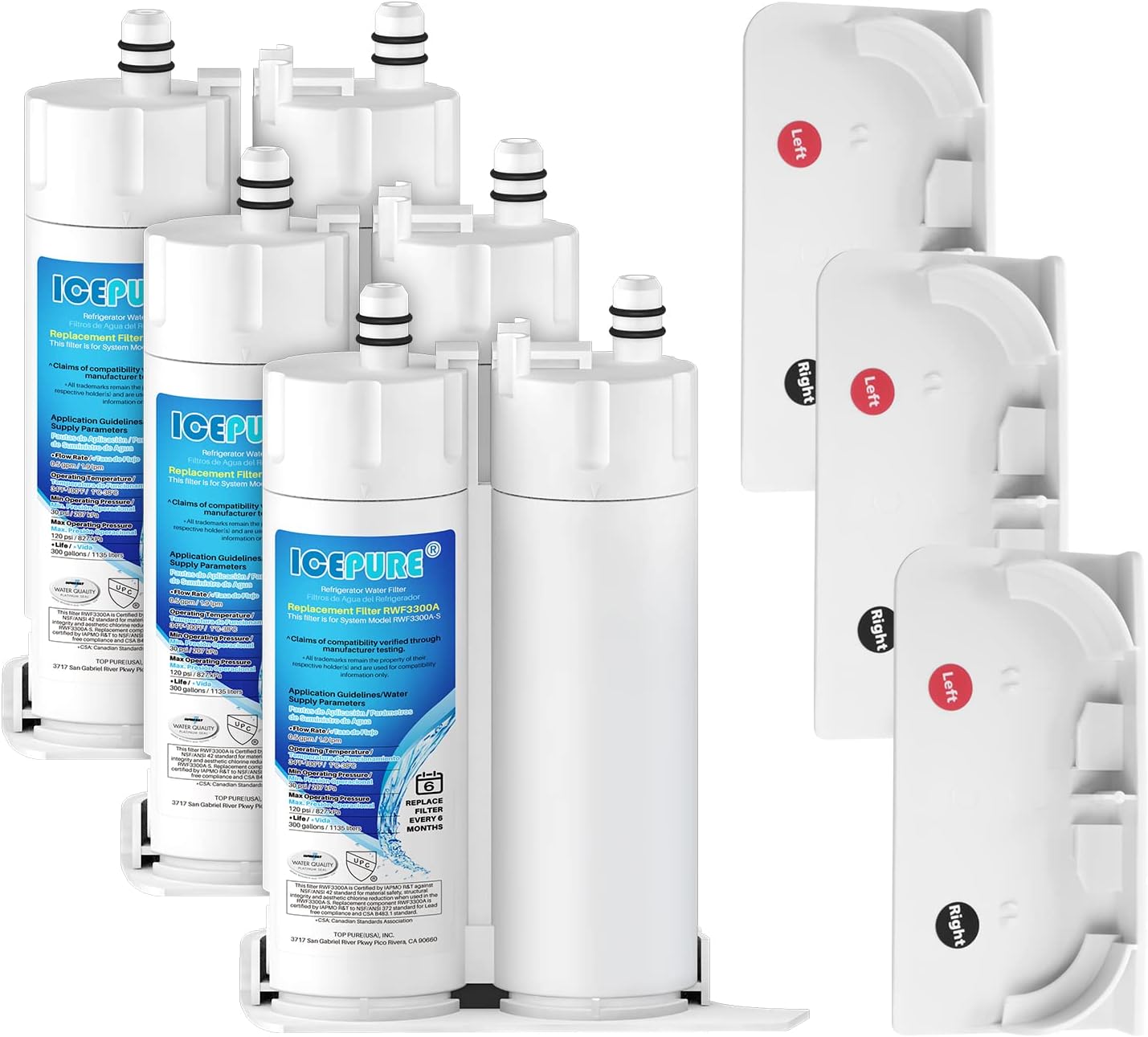 ICEPURE Refrigerator Water Filter Replacement for WF2CB®, PureSource2®, FC100, NGFC 2000, Kenmore 9916, 469916, 469911, EWF2CBPA®, 1004-42-FA, FC300, AQF-FF29, RWF1031, EFF-6029A, MB-100, 3PACK