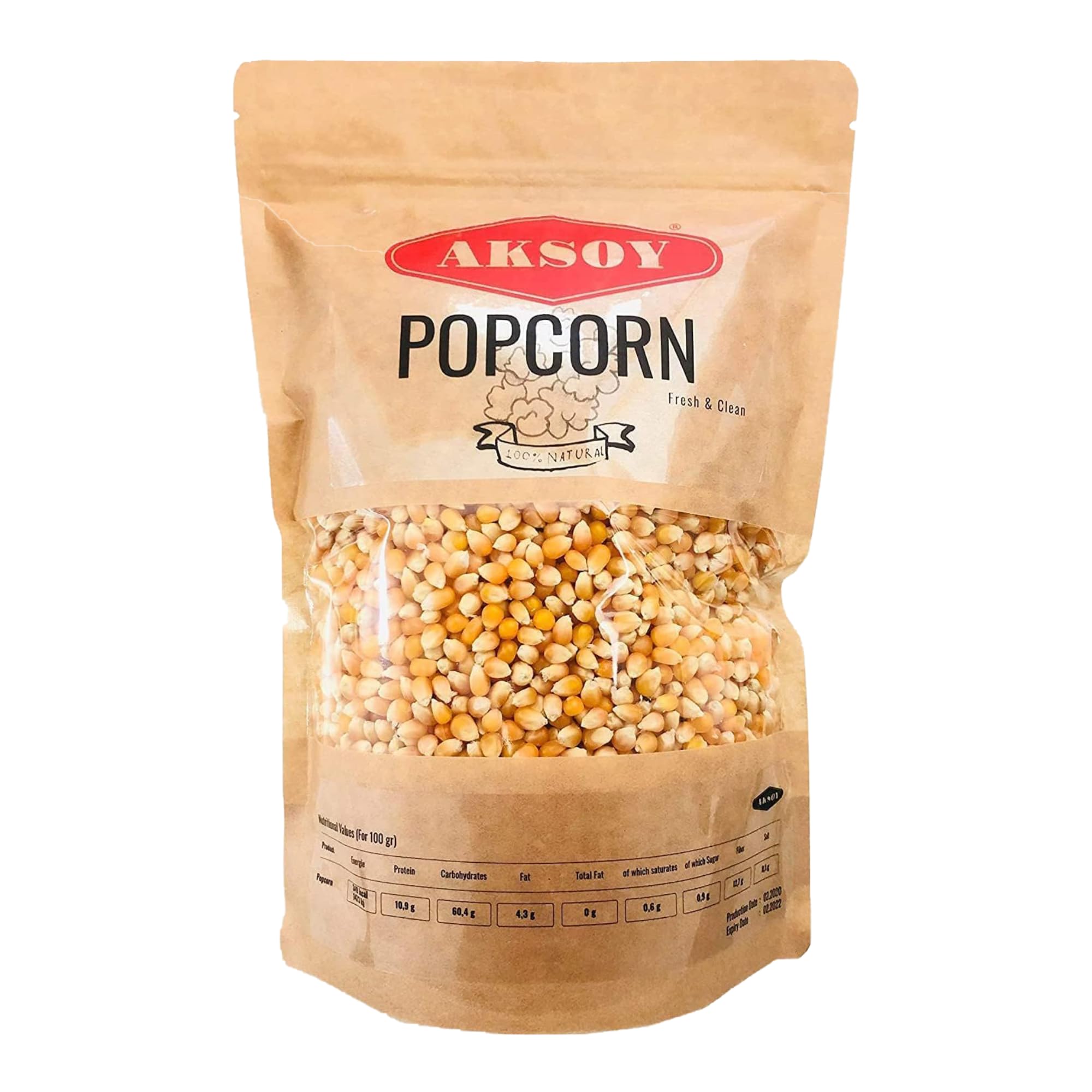 AKSOY Popping Corn Kernels - 1.25KG | Popcorn Seeds for Stovetop, Microwave & Air Popper | Freshly Harvested Corn for Delicious Homemade Popcorn Snacks (Packing May Vary)