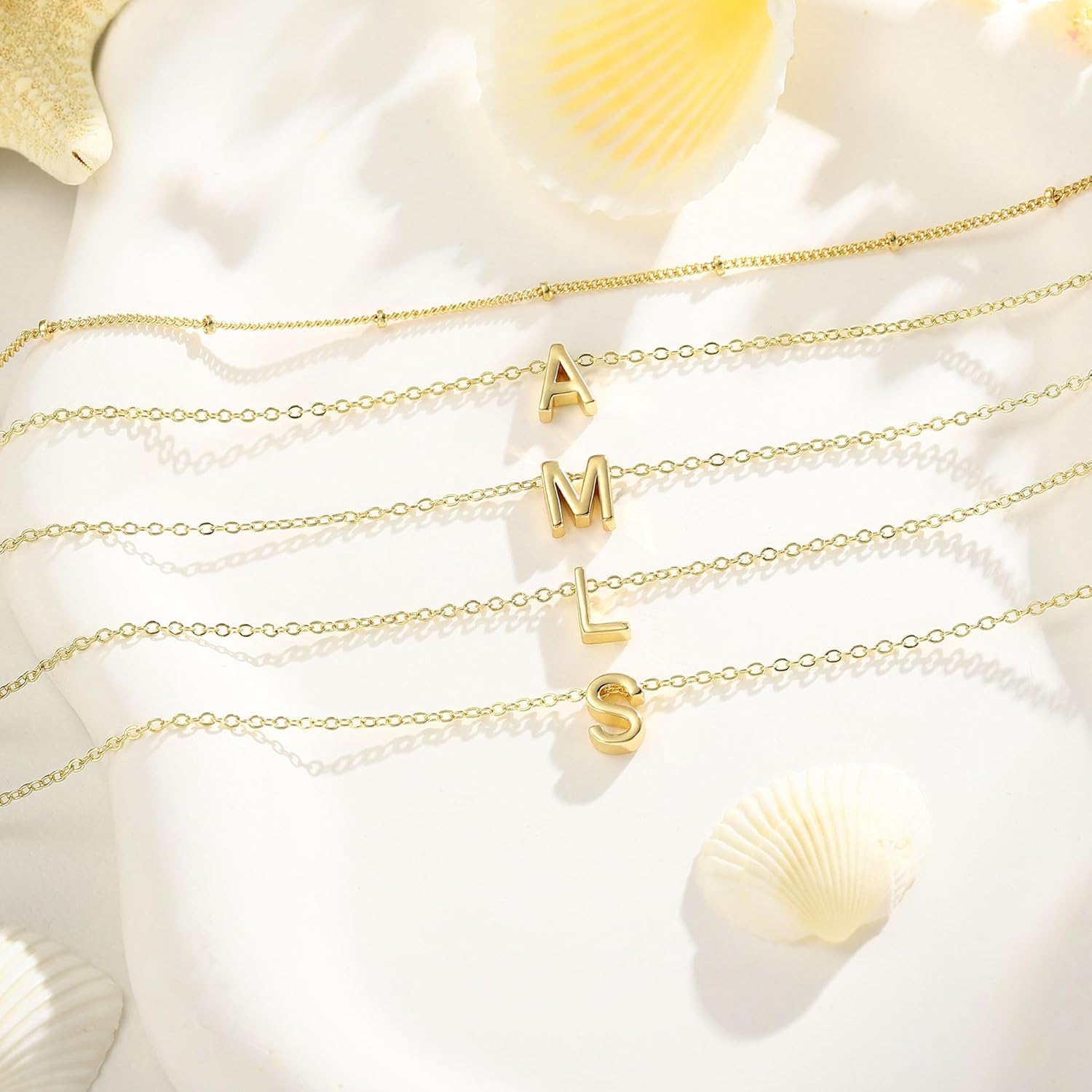 Turandoss Initial Ankle Bracelets for Women - 14K Gold Plated Layered Bead Chain Jewelry, Trendy Dainty Waterproof Gifts - Image 6