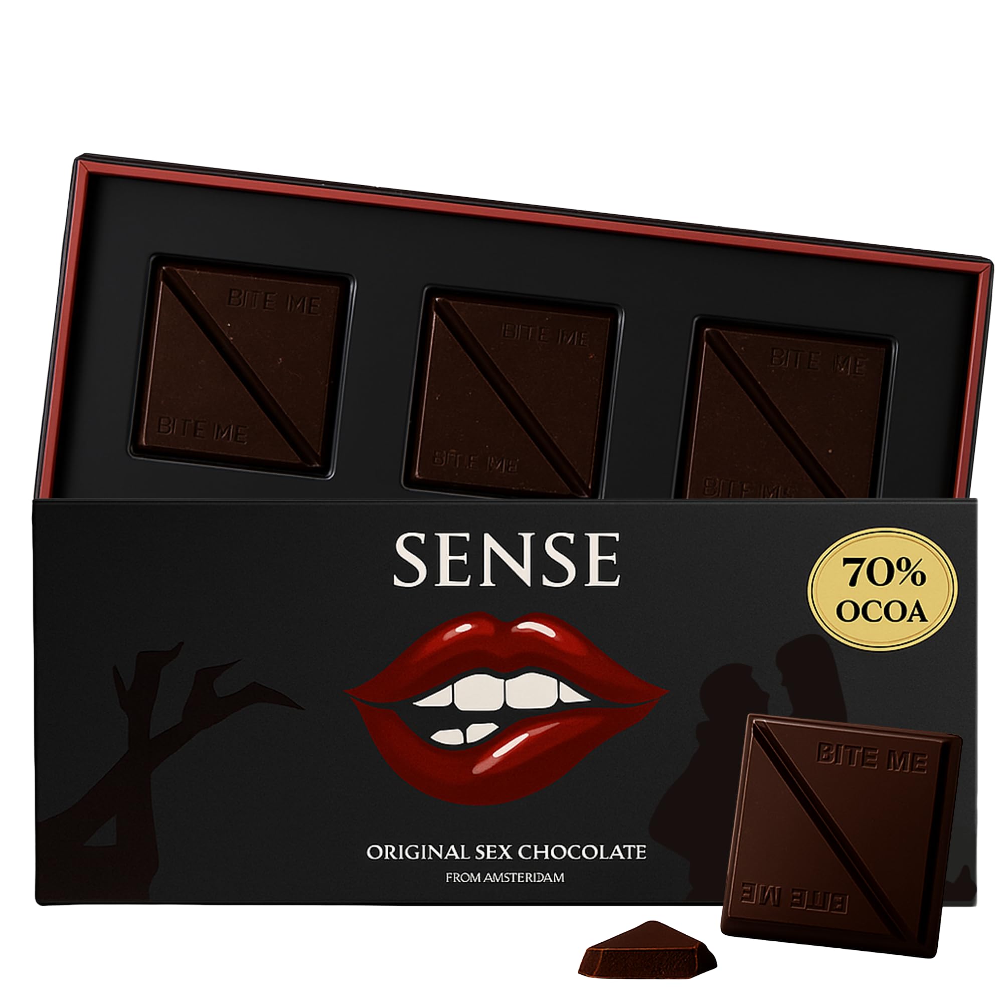 Sense Chocolate – Schokolade Geschenk für partner – Geschenkidee für besondere Momente – Mit Ginseng, Maca, Epimedium & Natürlichen Zutaten – Dunkle Schokolade Geschenk