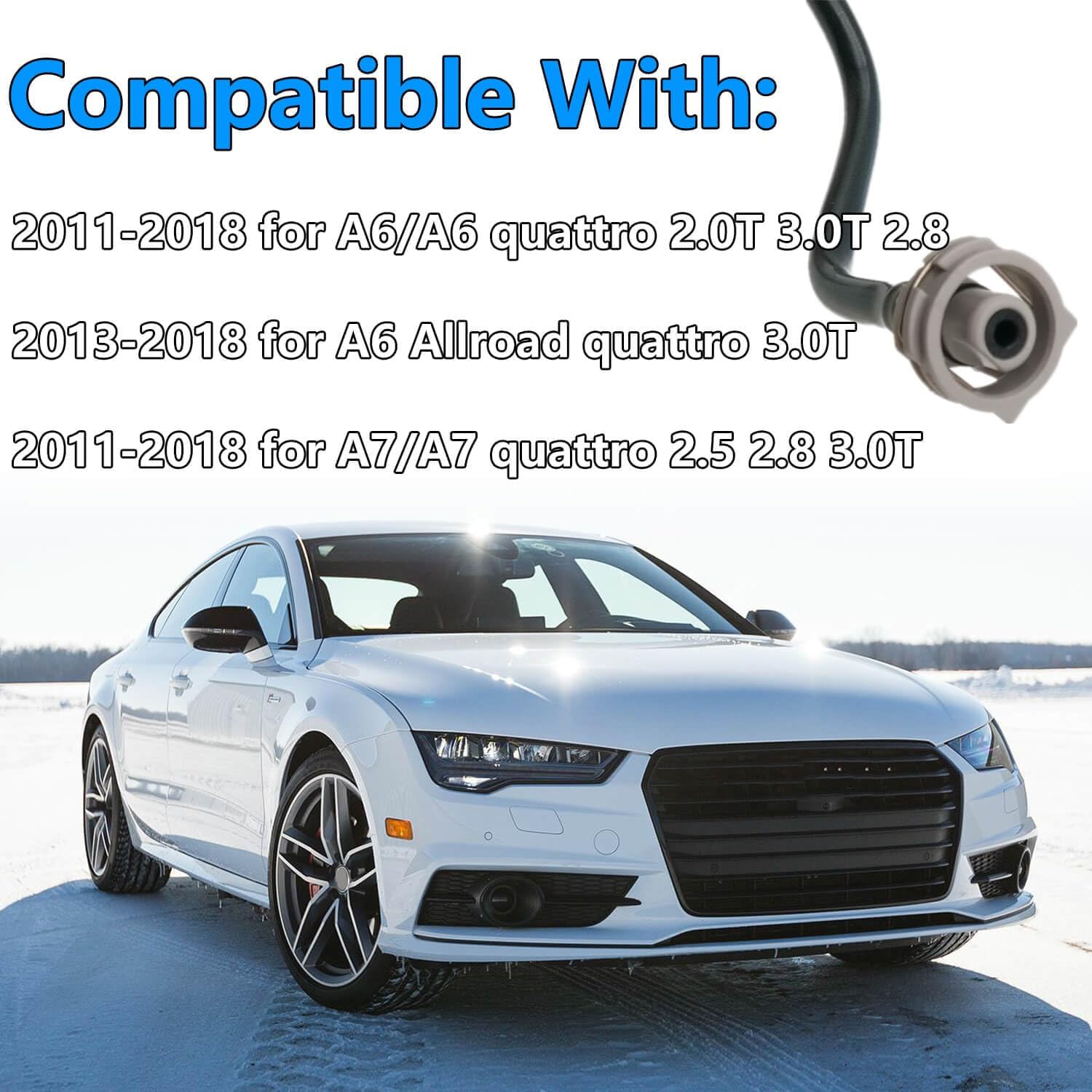4G0121081AE Radiator Coolant Reservoir Hose,FIts for 2013-2018 Audi A6 / A7 / Allroad quattro,Engine Coolant Overflow Hose Replaces 4G0121081EJ 4G0121081CT
