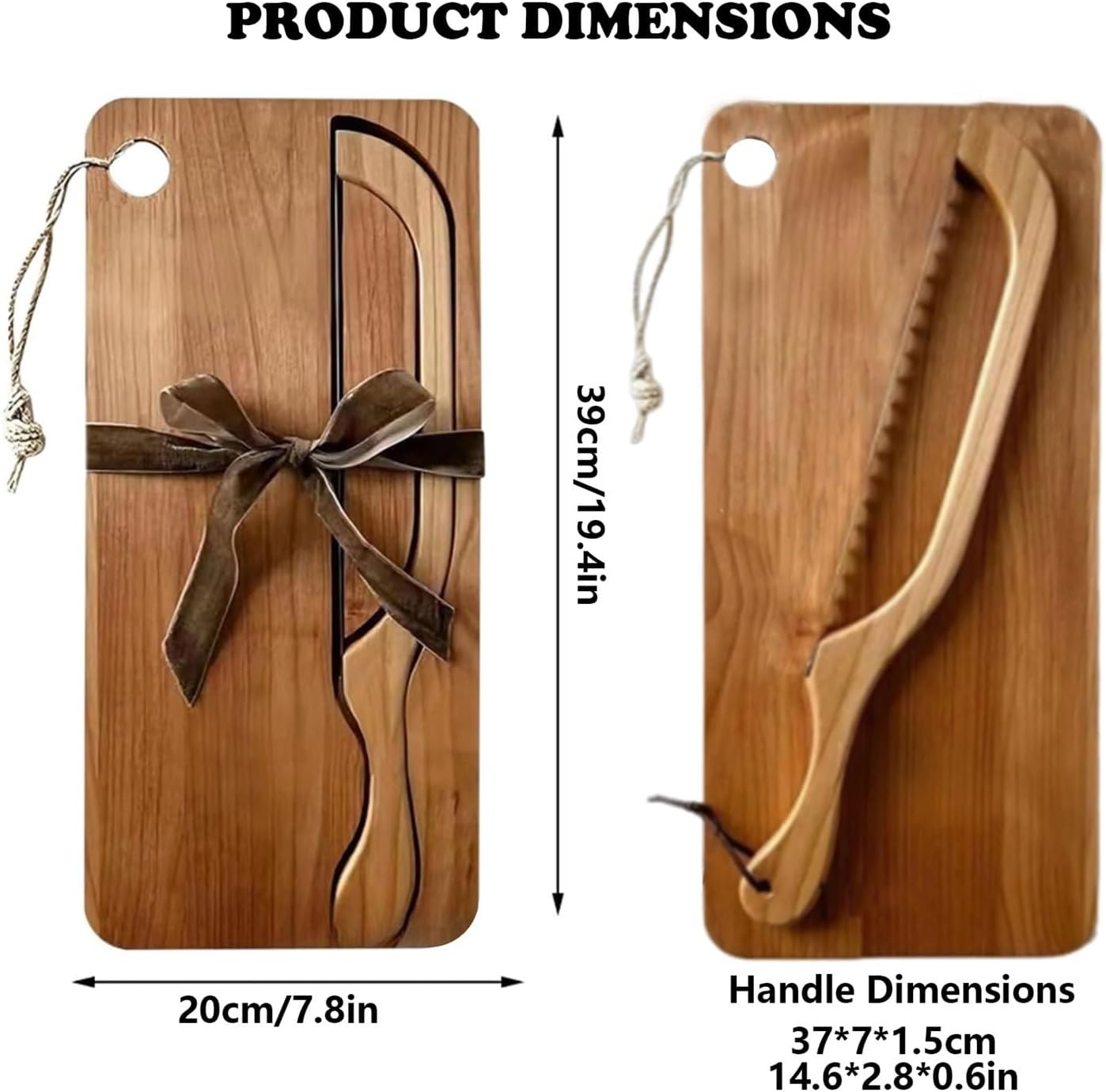 8 Inch Serrated Bread Bow Knife with Matching Wooden Board - Stainless Steel Blade & Built-in Crumb Tray | Rustic Farmhouse Slicing Set for Artisan Bread, French Baguette, Restaurants & Home Use