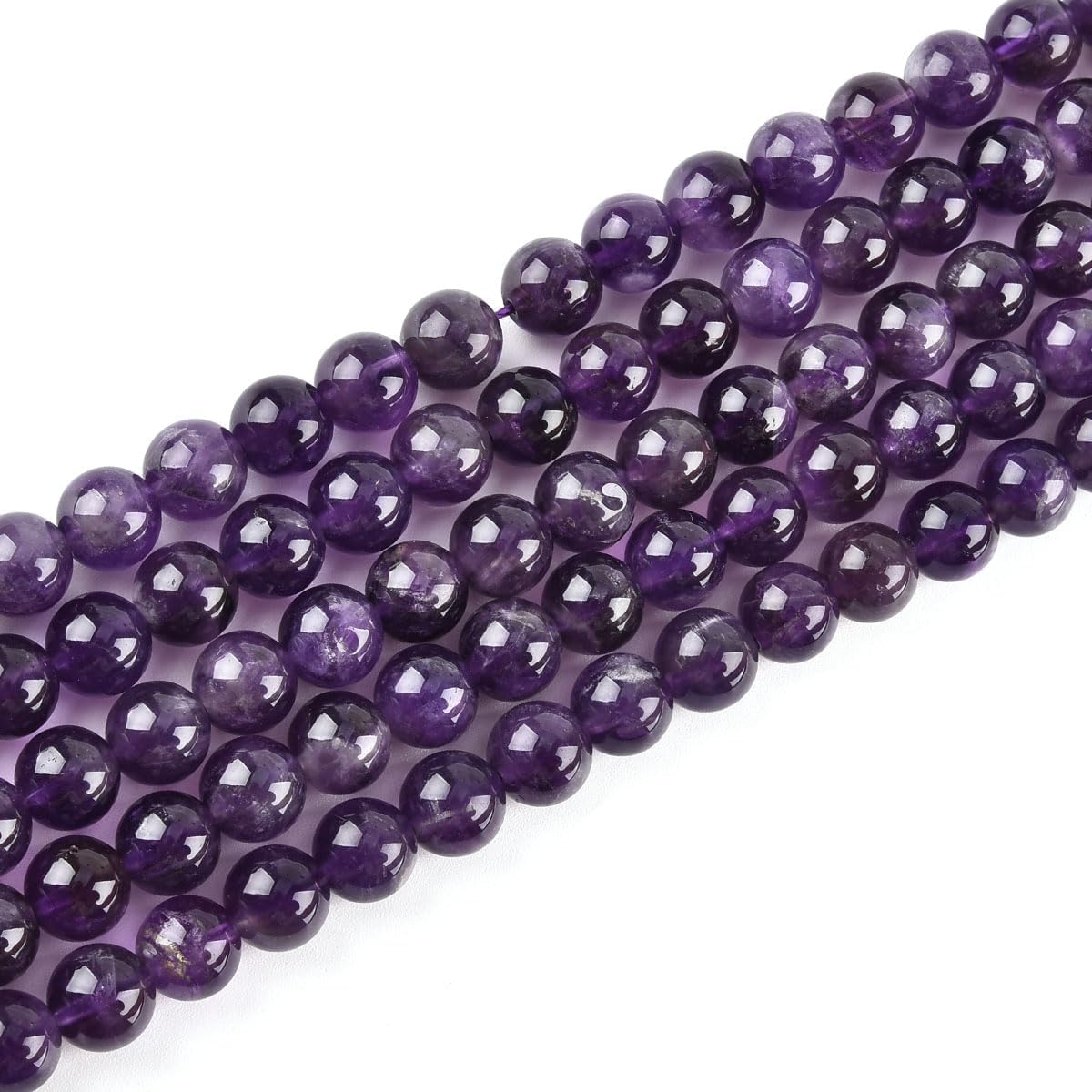 6mm Natural Amethyst Beads Round Gemstone Loose Beads for Jewelry Making (60-62pcs/strand)