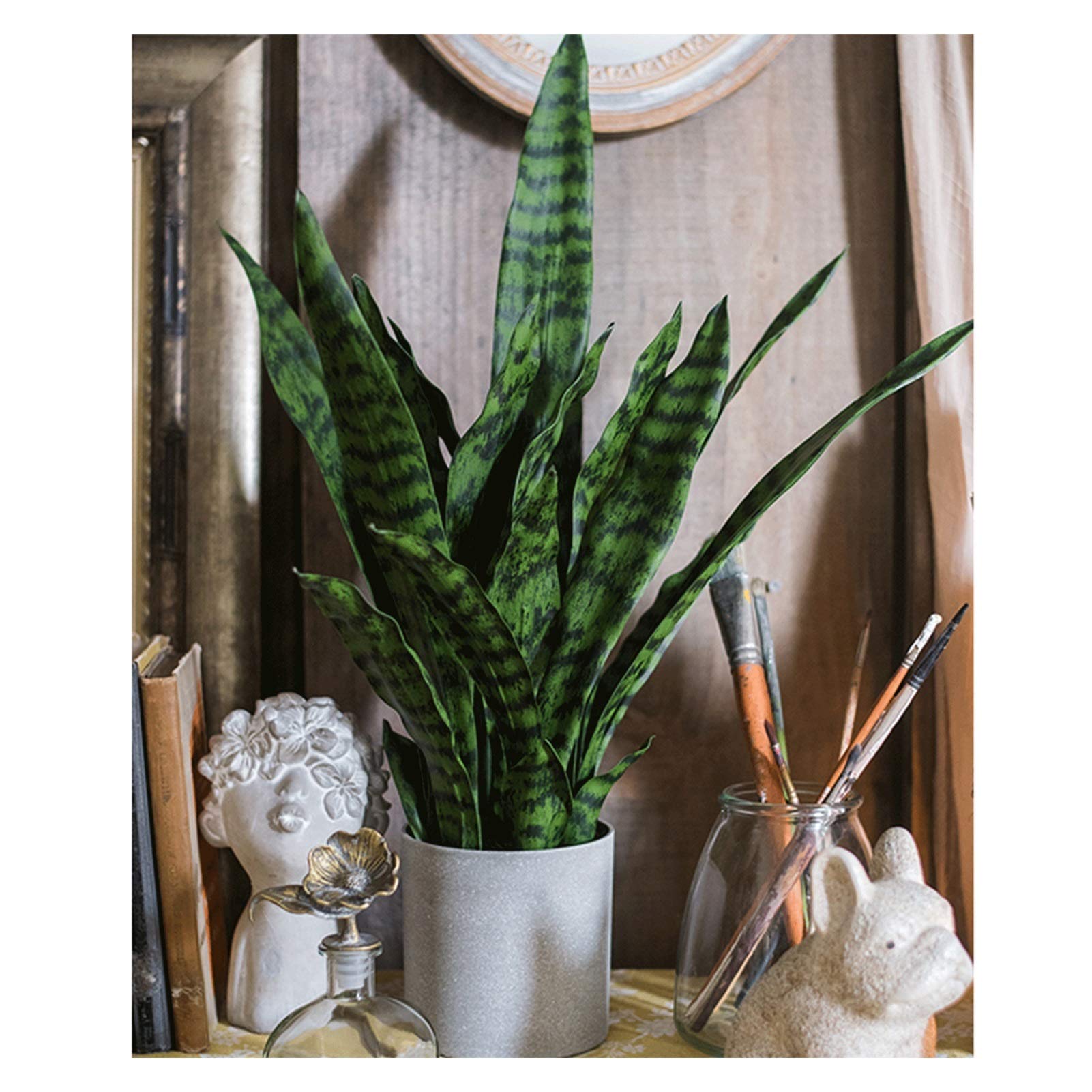 Piante Artificiali, pianta di Sansevieria a Foglia Verde Artificiale, Albero di Sansevieria Finto da 23,6 Pollici, Piante finte perfette in Vaso per casa, Ufficio, Bonsai