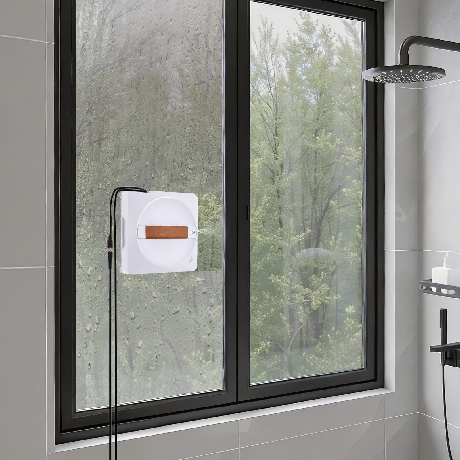 Robot de limpieza de ventanas inteligente de 72 W con 4 paños de limpieza, 2500 Pa | Robot de limpieza de ventanas con mando a distancia, para amas de casa, limpiadores, ancianos o personas con problemas