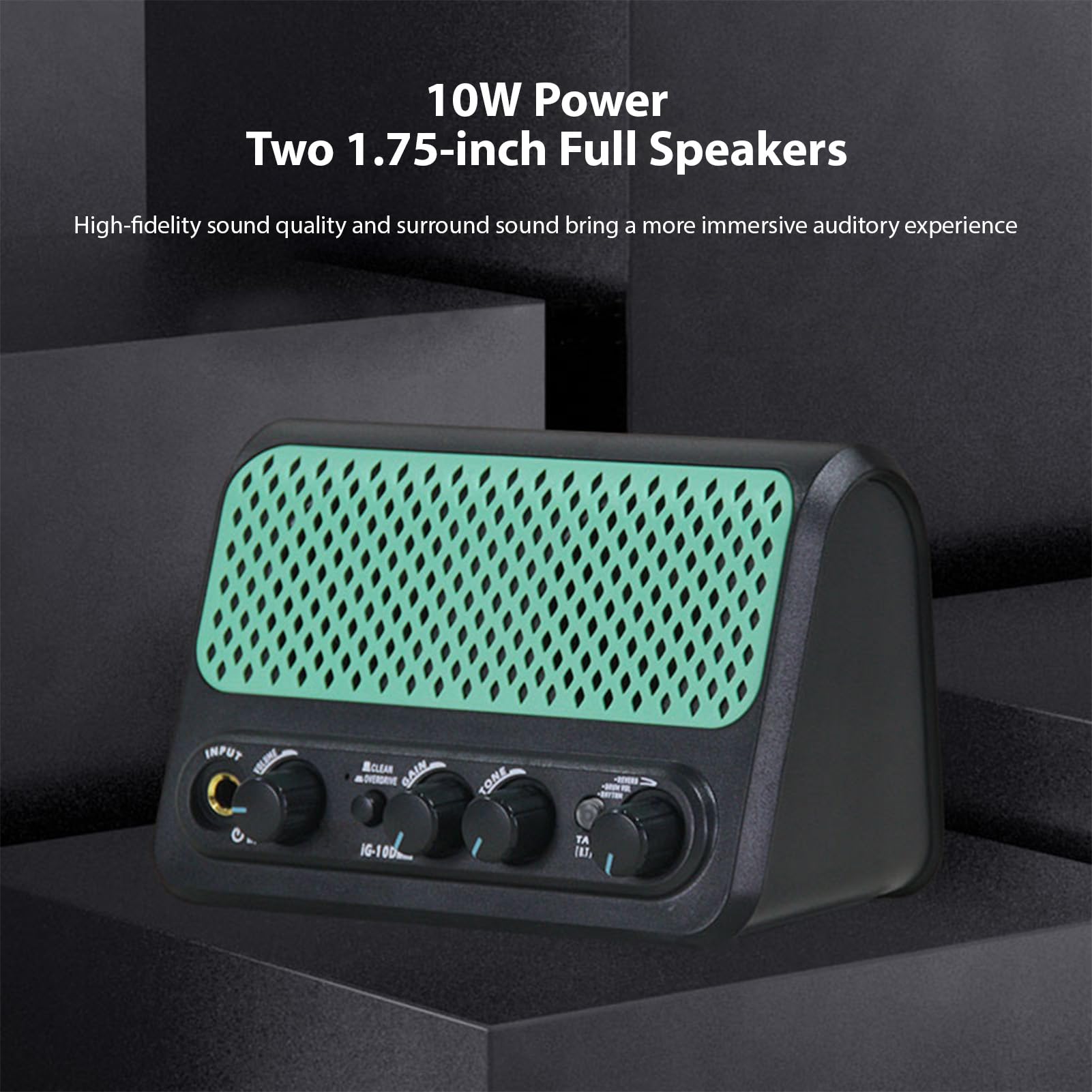 POENVFPO Wzmacniacz Gitarowy DK z Automatem Perkusyjnym, Przenośny Elektryczny Miniwzmacniacz, 30 Wzorów Rytmicznych, Głośnik, Efekty Clean i Overdrive do ćwiczeń Studyjnych