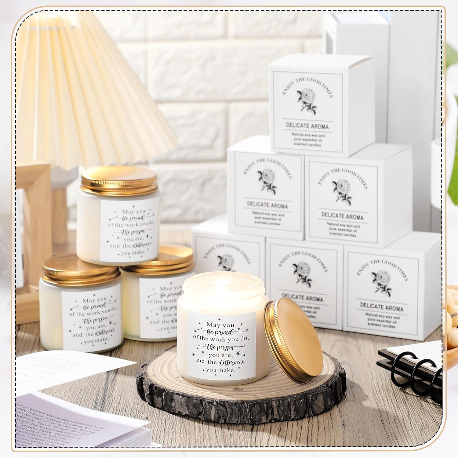MTLEE 24 Pcs Thank You Candles 3.5 oz Valentine's Day Gift Employee Appreciation Gifts Proud of You Inspirational Jar Candles for Teacher Coworker Nurse Mom(Fresh Style) - Image 6