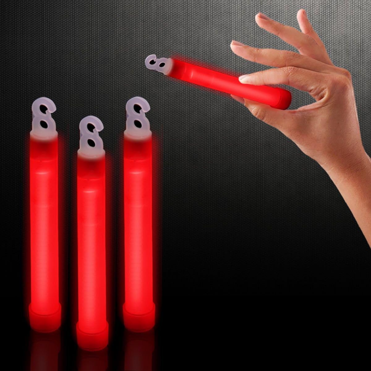 Windy City Novelties - 25 Pack - 6" Premium Red Glow Sticks | Bulk Party Favors, Emergency Lights, 4th of July Party Favors, Patriotic Party Supplies, Glow Party, Raves, EDM Concerts. : Toys & Games