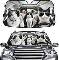 Vista 54 de GENANY Parasol Divertido para Parabrisas de Pareja de Perros Golden Retriever Lindos para Coche SUV Camión (55x30 Pulgadas), Parasol