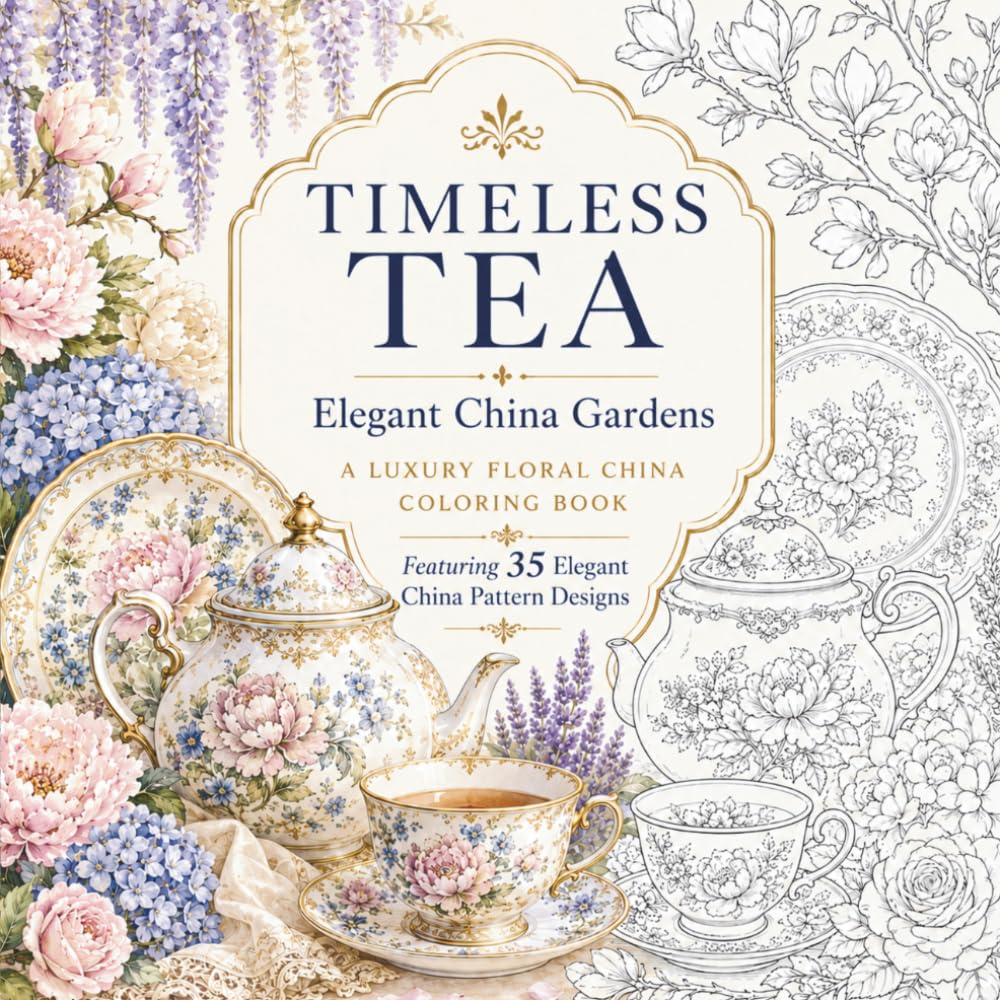 Timeless Tea: Elegant China Gardens: A Luxury Floral China Coloring Book (The Timeless Tea Coloring Book Series)