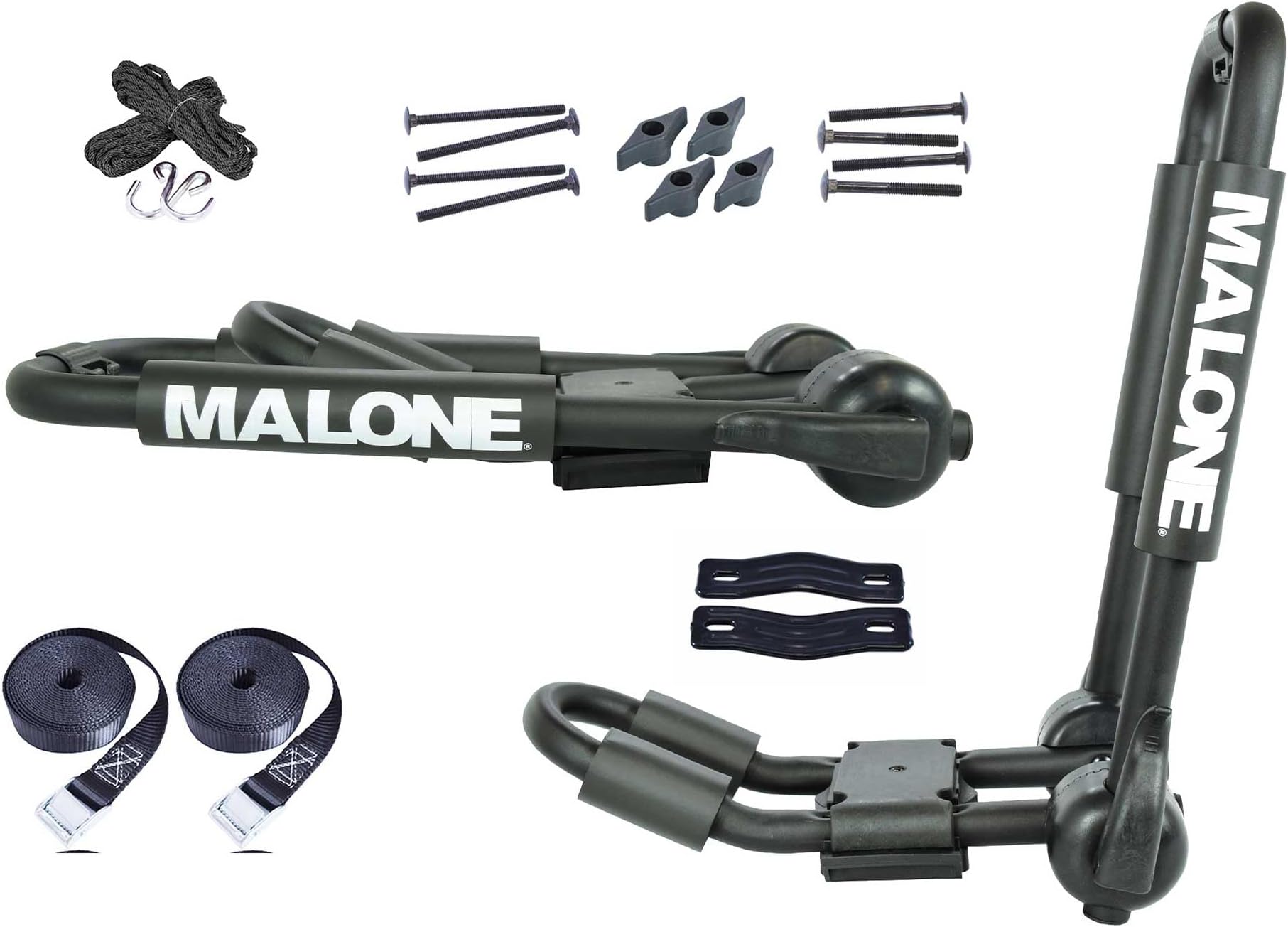 Malone Foldaway-J™ Kayak Rack Carrier, Single, Universal Fit, Tool Free Install, 75 lb Capacity, Limited, USA (MPG132)