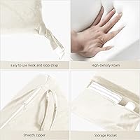 Vista 5 de Lucky Monet Juego de 5 cojines de repuesto para mecedoras deslizantes, juego de repuesto de cojines de terciopelo con bolsillos laterales de Beige