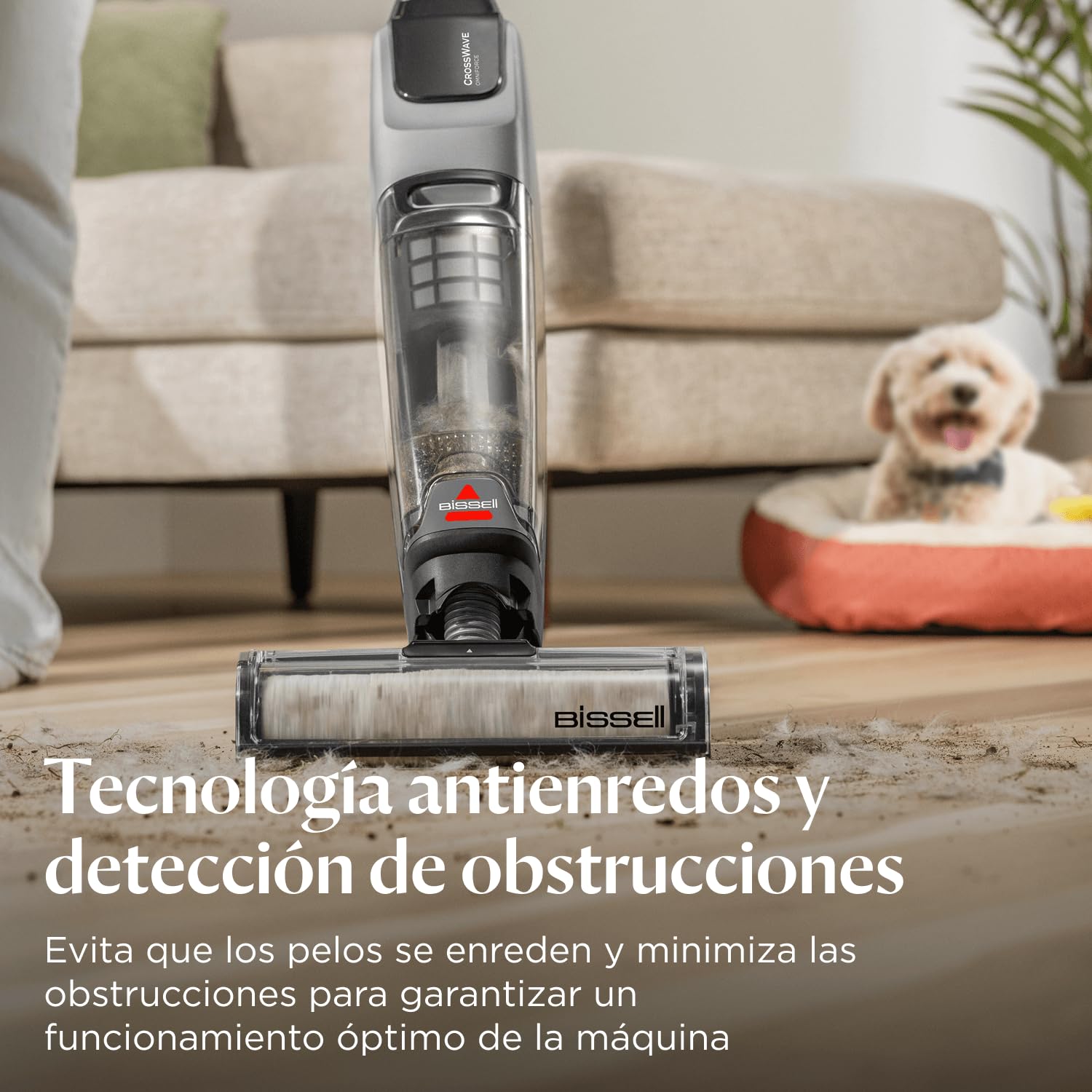 Bissell CrossWave OmniForce, Aspiradora de Mano Sin Cable, Aspirado y Mopa al Mismo Tiempo o Solo Modo Aspirado, Escoba Vertical Potente, Vacuum Cleaner de Agua, 240m² Limpieza Multisuperficie, 3912N