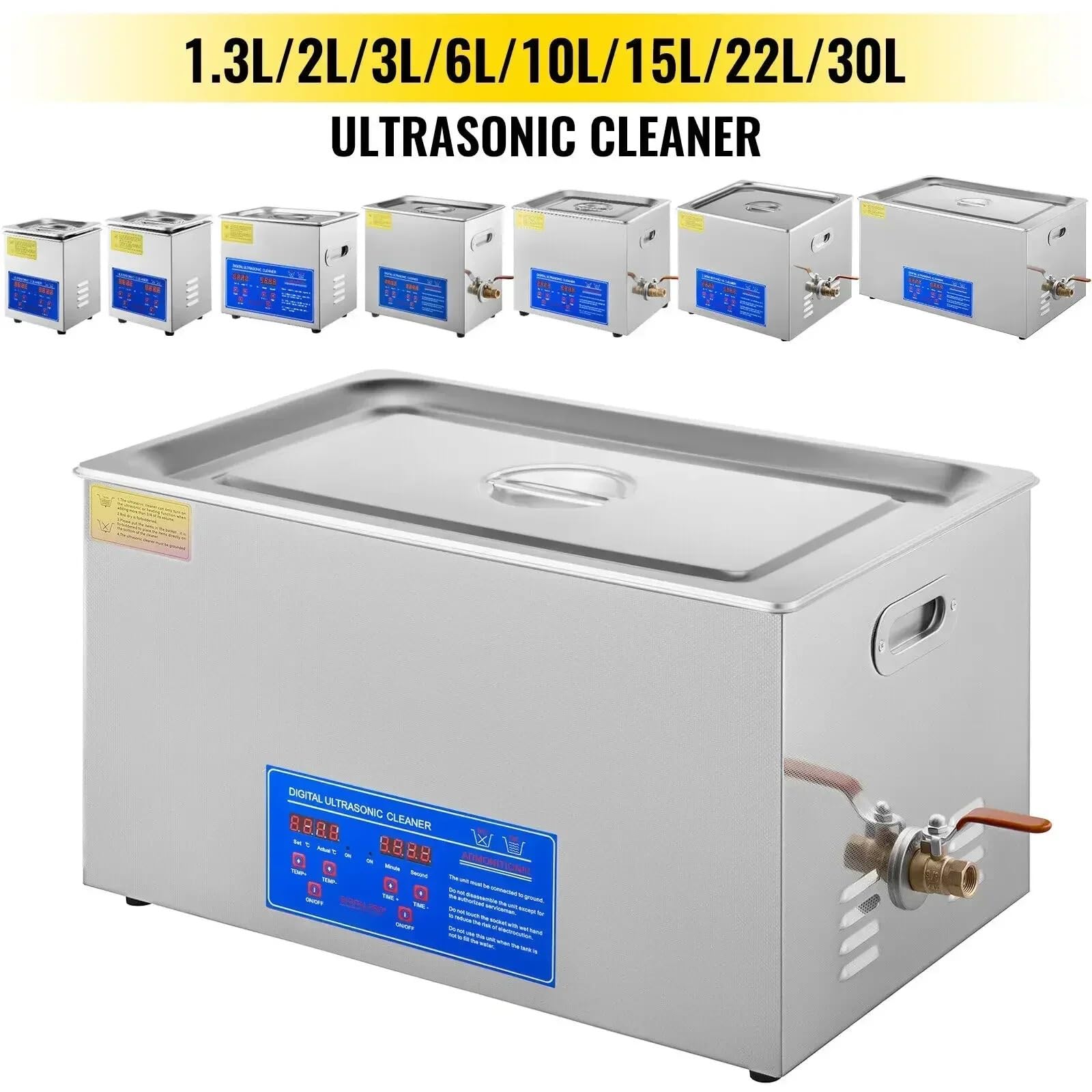 Limpiador Ultrasónico De 2/3/6/10/15/22/30 L, Temporizador Digital, Máquina De Limpieza De Relojes, Gafas Y Joyas For Baño De Acero Inoxidable Amplia AplicacióN(6 L)
