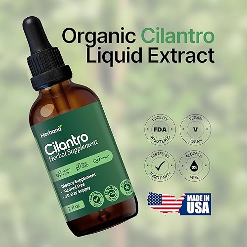 Miniatura 4 de Extracto líquido de hoja de cilantro  Gotas orgánicas de cilantro sativum para limpieza corporal y desintoxicación  Suplemento de tintura de hierbas