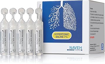 NAVEH PHARMA RSV 7% Hypertonic Saline Solution for Nebulizer Machine | Nebulizer Respiratory Support for Adults & Seniors | Clear Lungs & Airways | 25 Bullets (0.17 Fl Oz Each)
