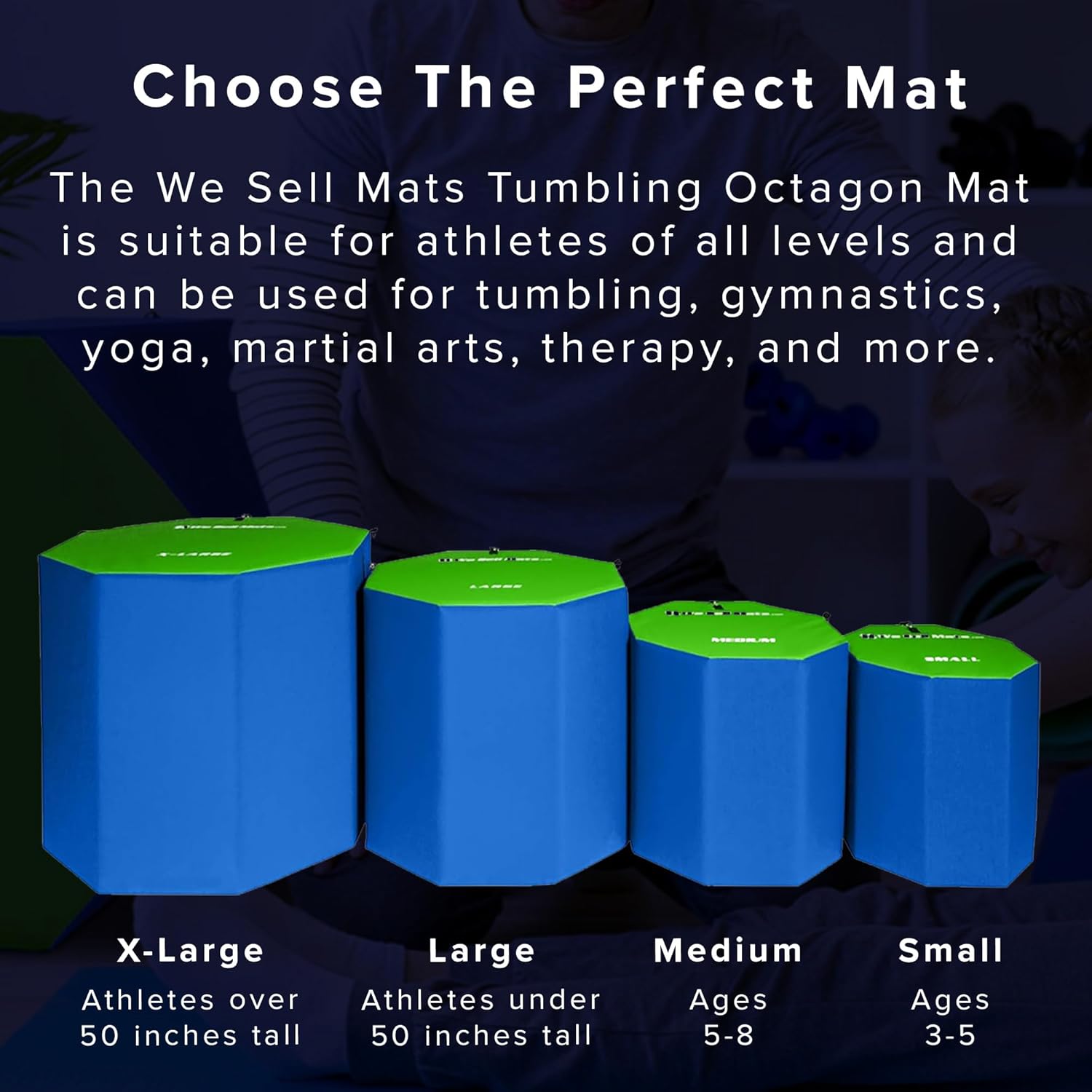 We Sell Mats Gymnastics Octagon Skill Shape Tumbling Mat, Somersault Backbend Trainer for Gymnastics, Cheerleading and Martial Arts