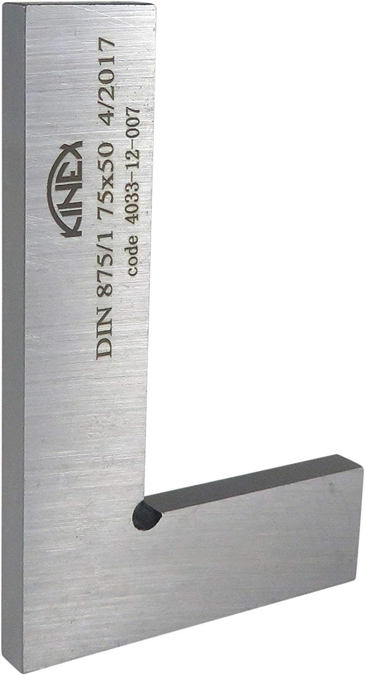 4033-12-007 3 Inches Tall x 2 Inches Wide Flat Solid Machinist Square DIN 875/1 Square to w/in 0.0005 Inches