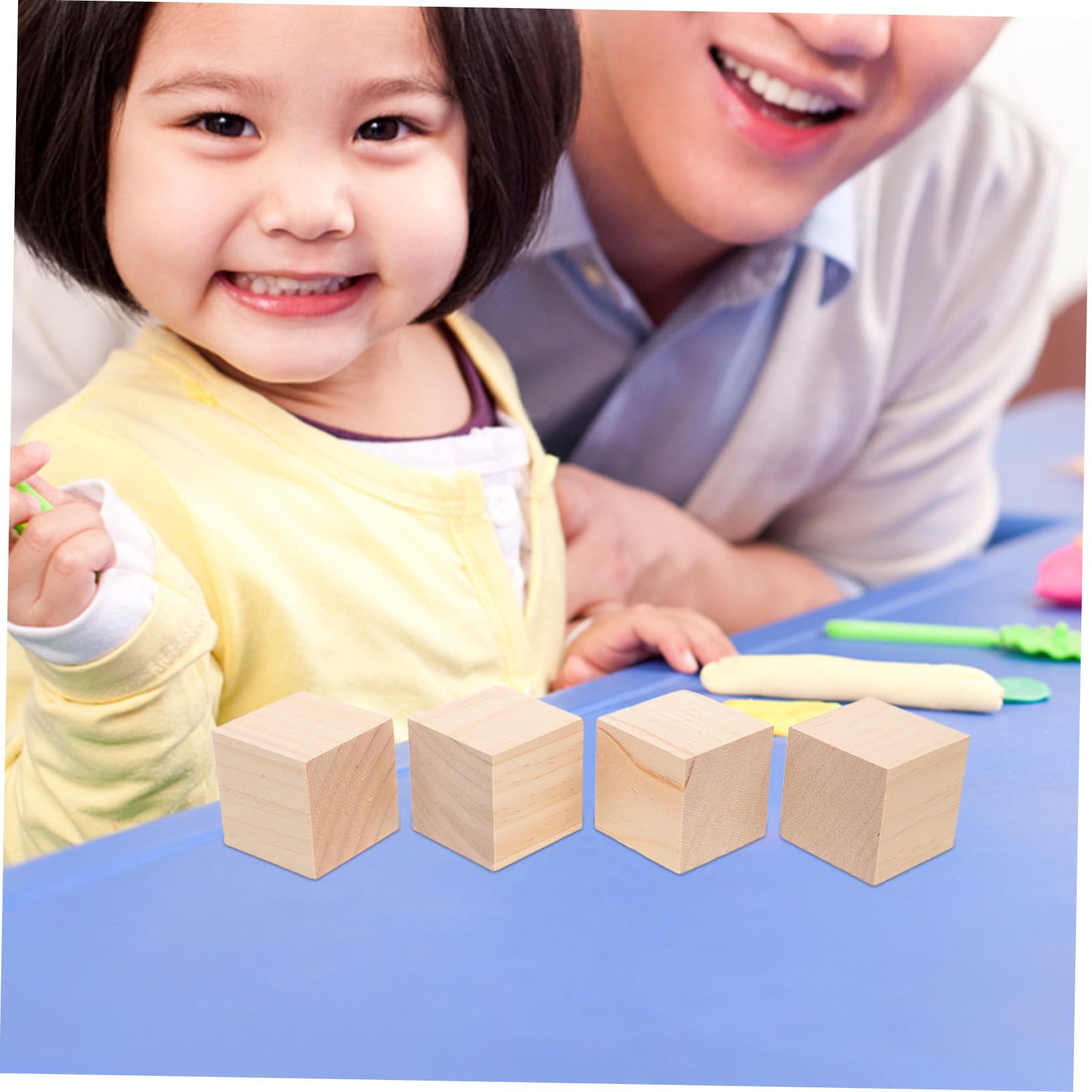 Cubos de Madera sin Terminar 20 Piezas 5cm para Niños