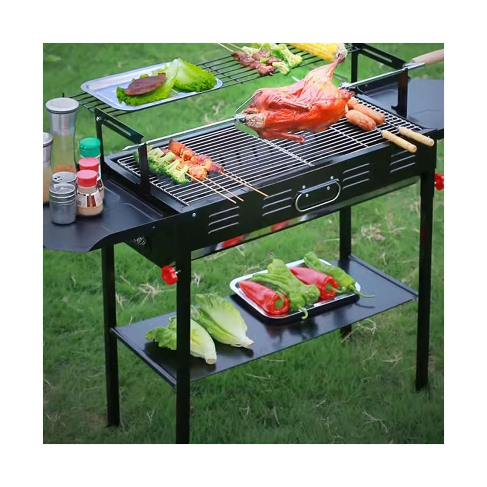Griglia da Tavolo Fornello for Barbecue Domestico Multifunzionale, Campeggio all'aperto, Portatile, Pieghevole