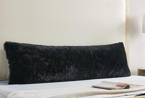 COIZA - Funda de almohada corporal, funda de almohada de lujo ultra suave con cremallera, fundas de almohada corporal para almohada corporal (negro,